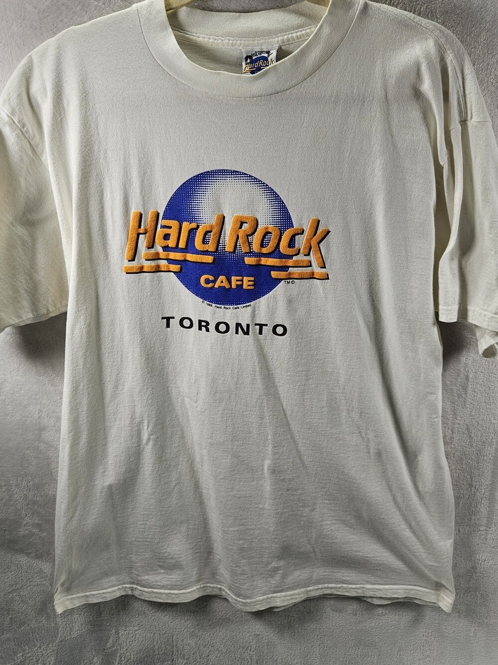 VTG Hard Rock Cafe Toronto Adult XL *Fits As Medium White 1989 80s Canada
